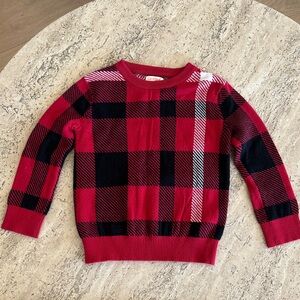 Cat & Jack Red and Black Plaid Sweater
